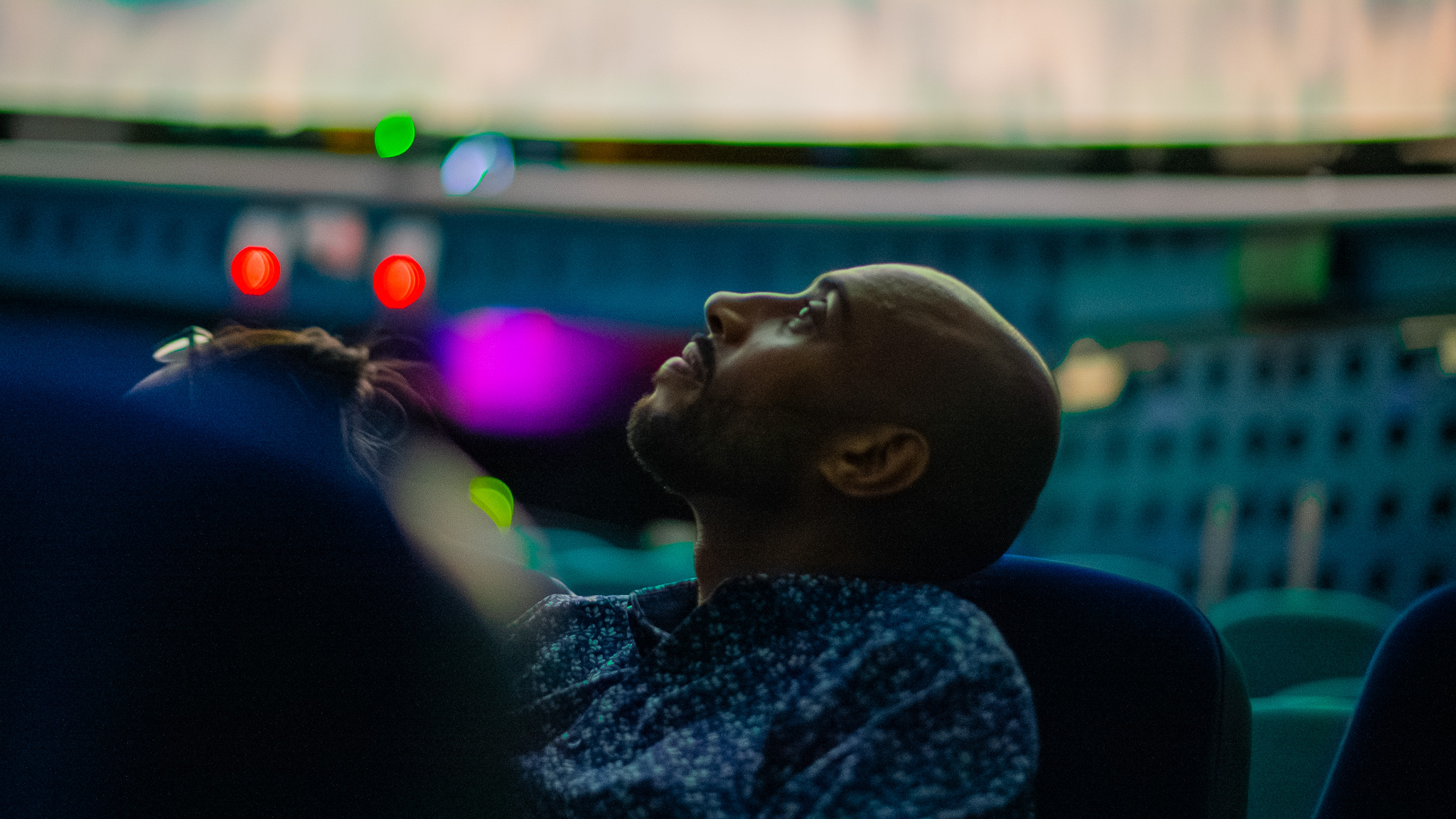 Man in the planetarium
